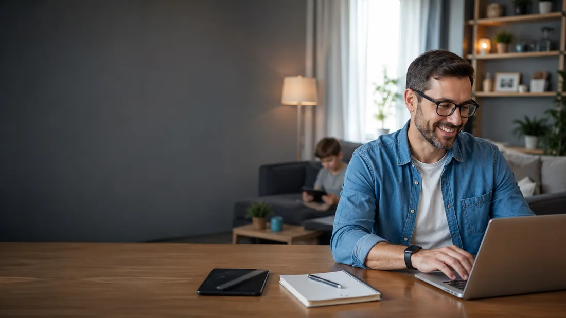 Persona trabajando desde casa