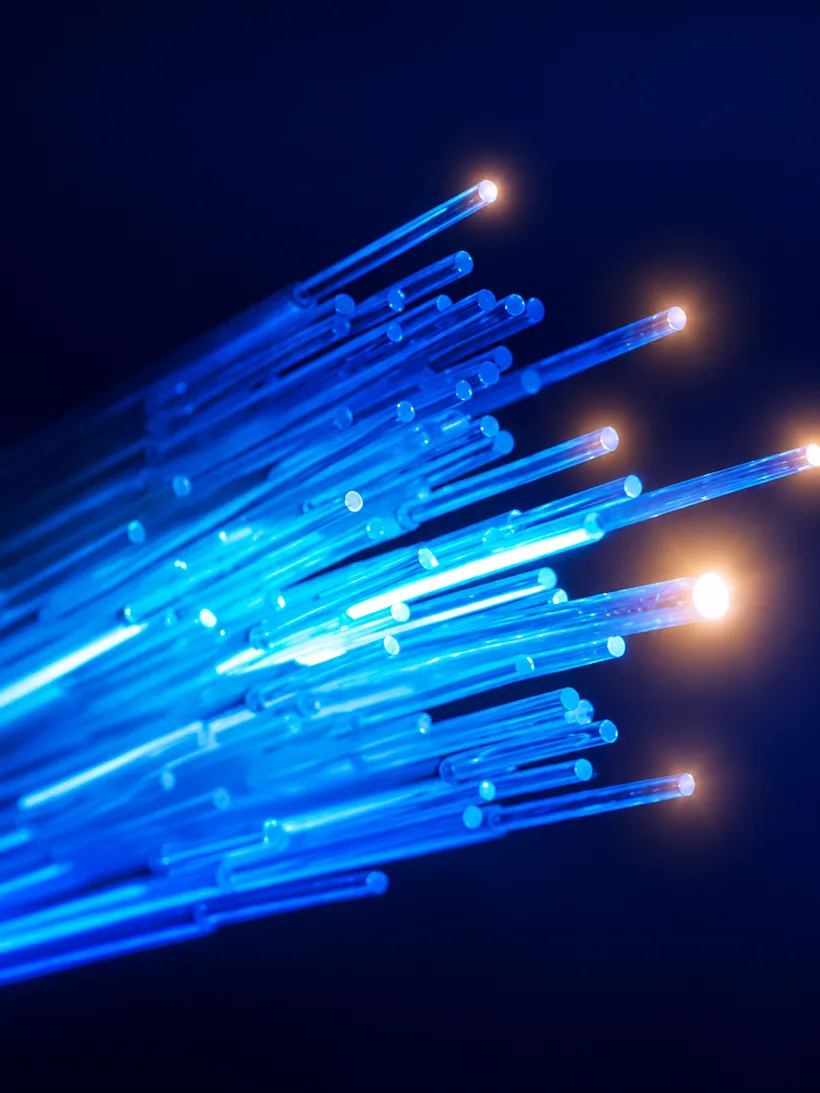 Hilos de fibra óptica iluminados